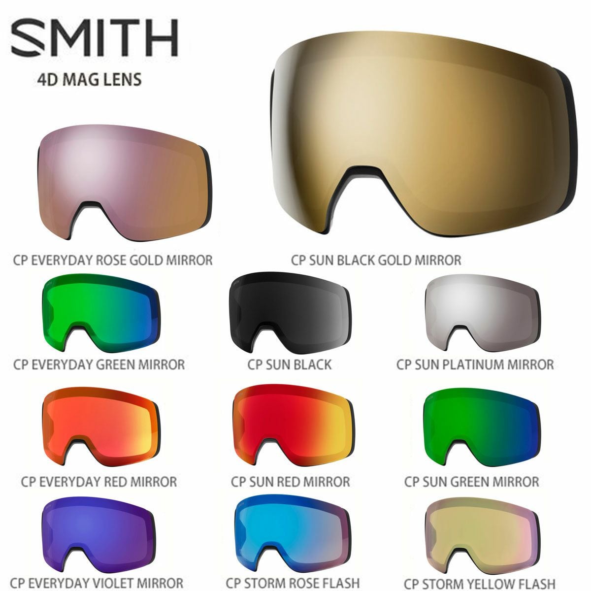 国内正規品　スミス　SMITH 4D MAG スペアレンズ　新品 スキーゴーグル スミス ゴーグル smith スペアレンズ 4D MAG LENS