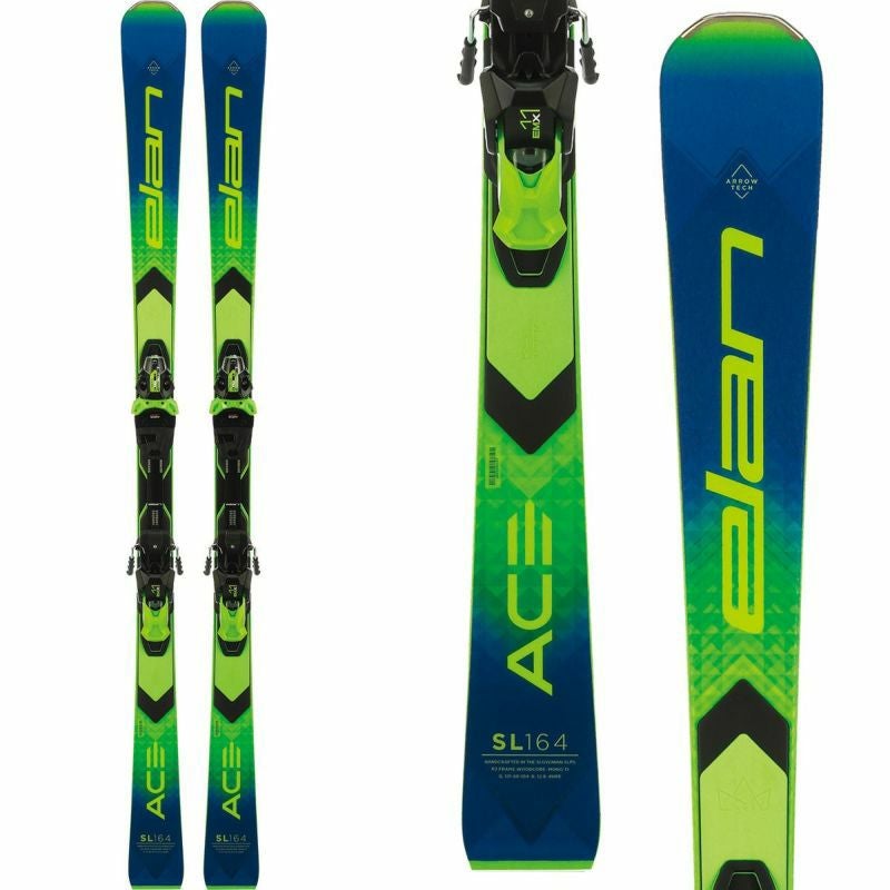 カービングスキー　elan　159cm　程度AB　グリーン×ブルー　SL　FUSION　X ELAN エラン スキー板 メンズ レディース ＜2024＞ SL FUSION X + EMX
