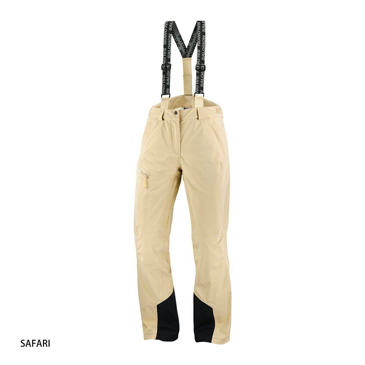送料無料【SALOMON】ベージュ無地スキーパンツ L スキーウェア スキーパンツ レディース パンツ SALOMON サロモン