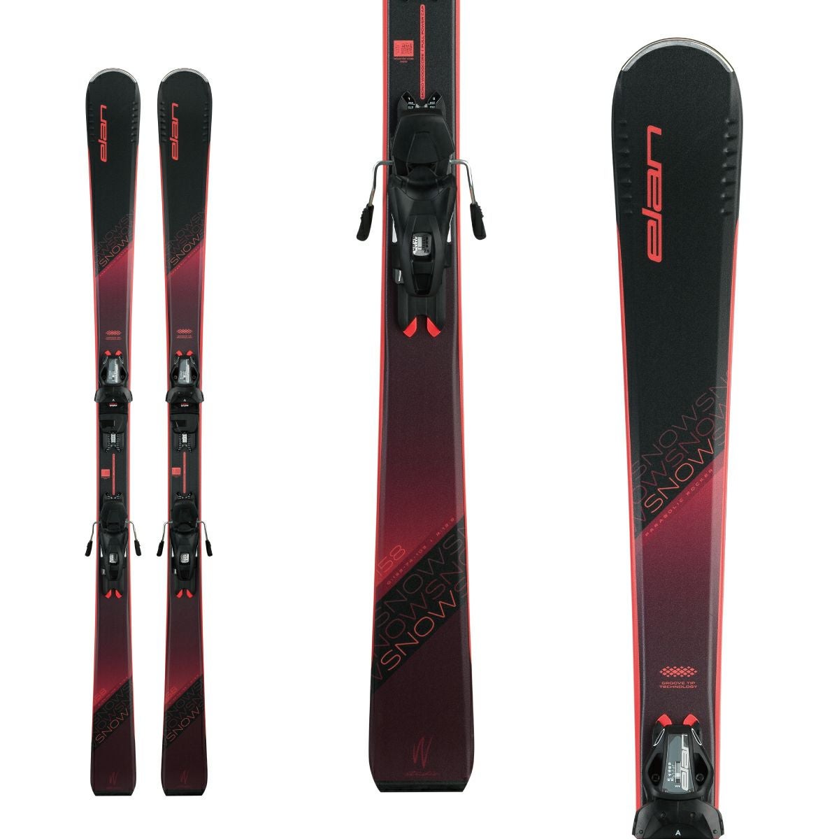 ELAN エラン スキー板 レディース ＜2024＞ SNOW BLACK ＋ EL 9.0 GW