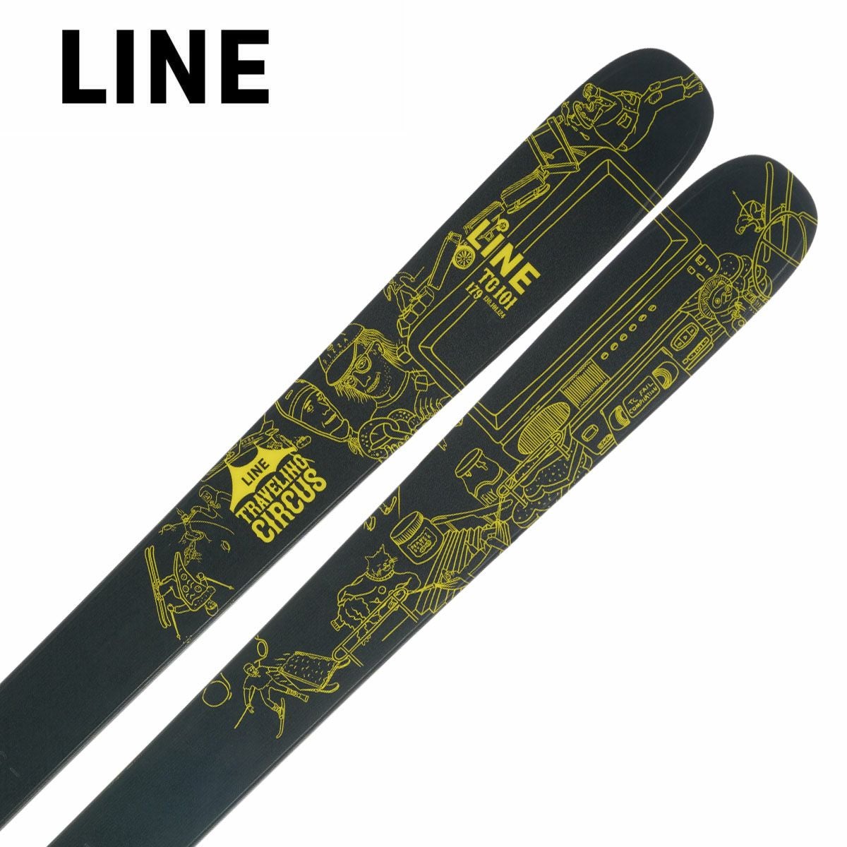 LINE Traveling Circus 101 スキー板 ビンディングセット スキー板 メンズ レディース LINE ライン＜2024＞TRAVELING CIRCUS 101