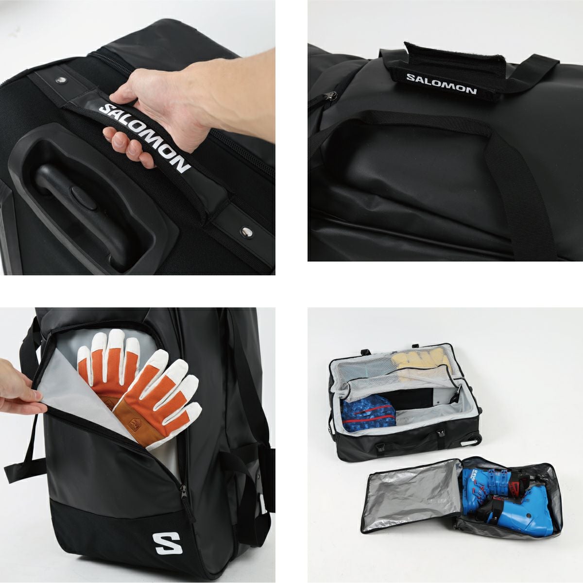 ボ*ン様 SALOMON CLUB LINE 3WAY ボストンバッグ キャリー SALOMON（サロモン） キャスターバッグ キャリーバッグ ブラック 100L