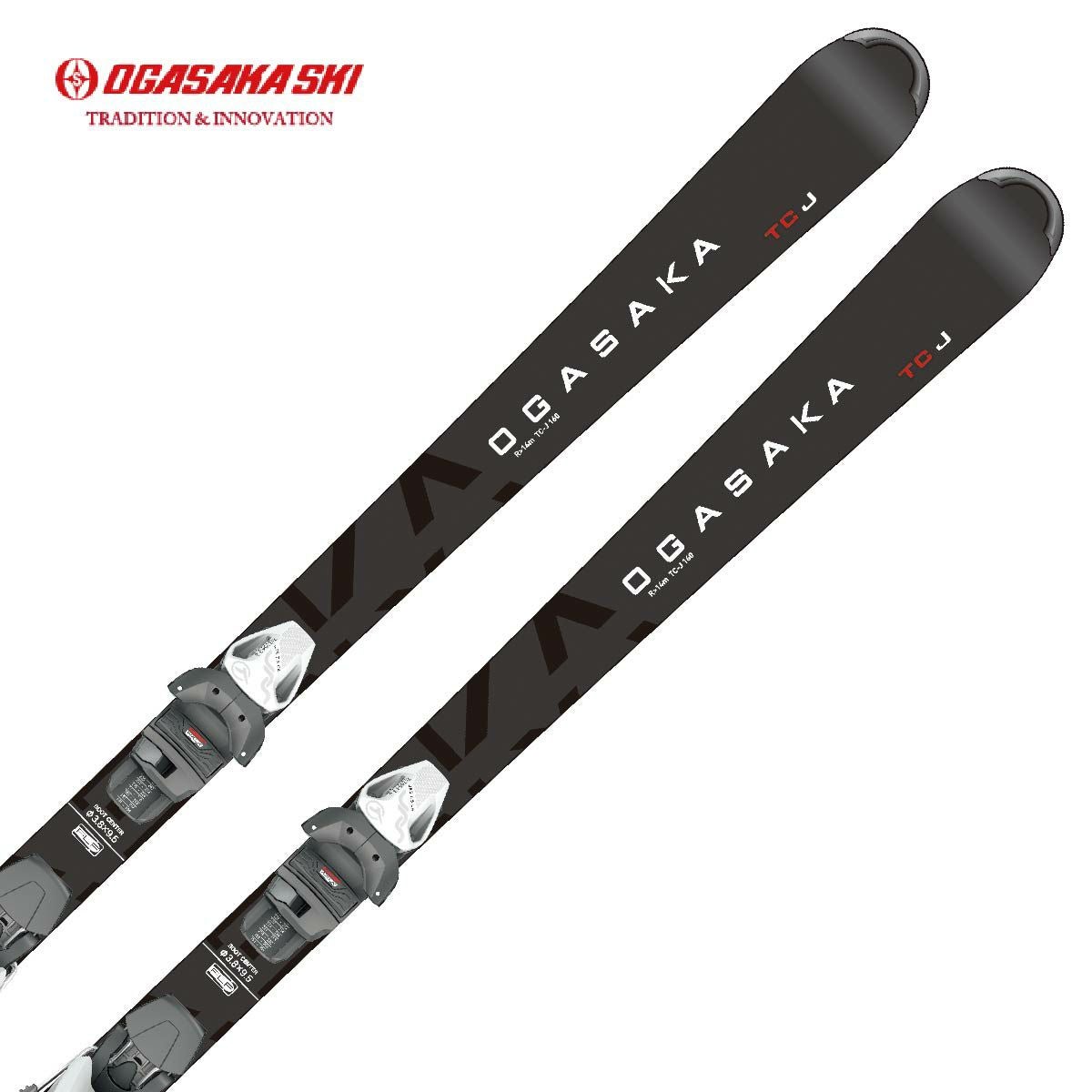130cm OGASAKA TCJ スキー 板とLEKI ポールセット OGASAKA オガサカ スキー板 キッズ ジュニア ＜2024＞ TC-JUNIOR