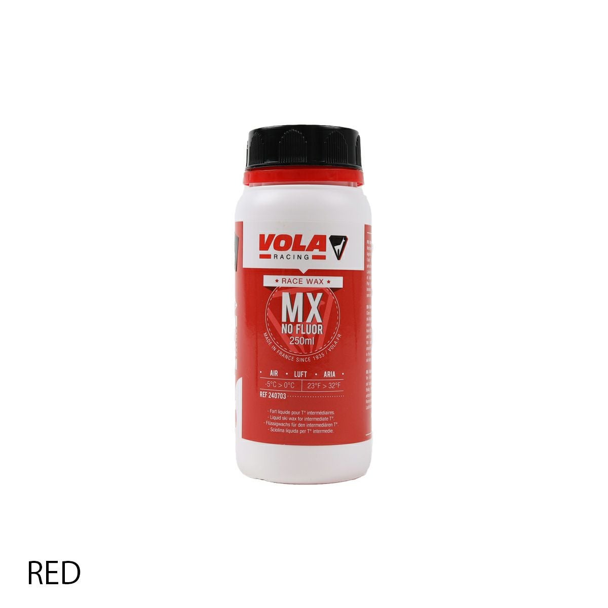 最新　VOLA　MX-E　リキッド　赤　250ml　holmenkol swix VOLA ボラ リキッド ワックス MX NO FLUOR RED 250ml 液体 スキー
