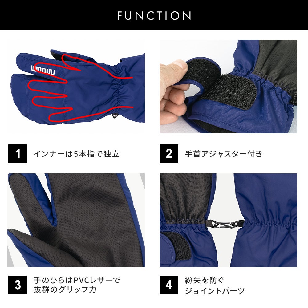 スキー グローブ スノーボード スノボ グローブ メンズ 手袋 NNOUM