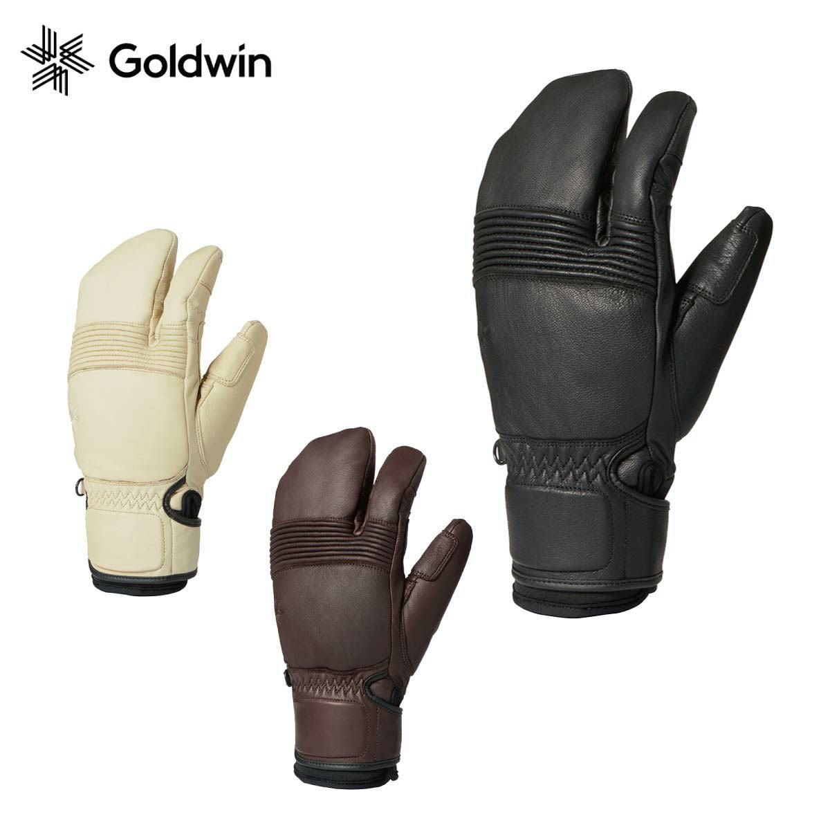 GOLDWIN ゴールドウイン スキーグローブ メンズ 2025 Leather 3-finger