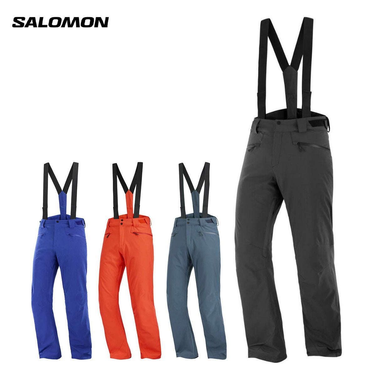 SALOMON ウィンターパンツ スノーウェア メンズ フリーサイズ 黒 SALOMON（サロモン） スノーボードウェア 上下セット メンズ ハイ