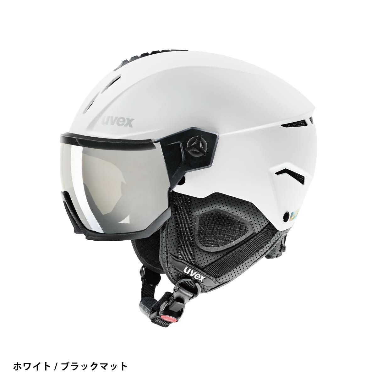 【美品】uvex⭐️ヘルメット UVEX（ウベックス） スキー バイザーヘルメット ブラックマット UVEX