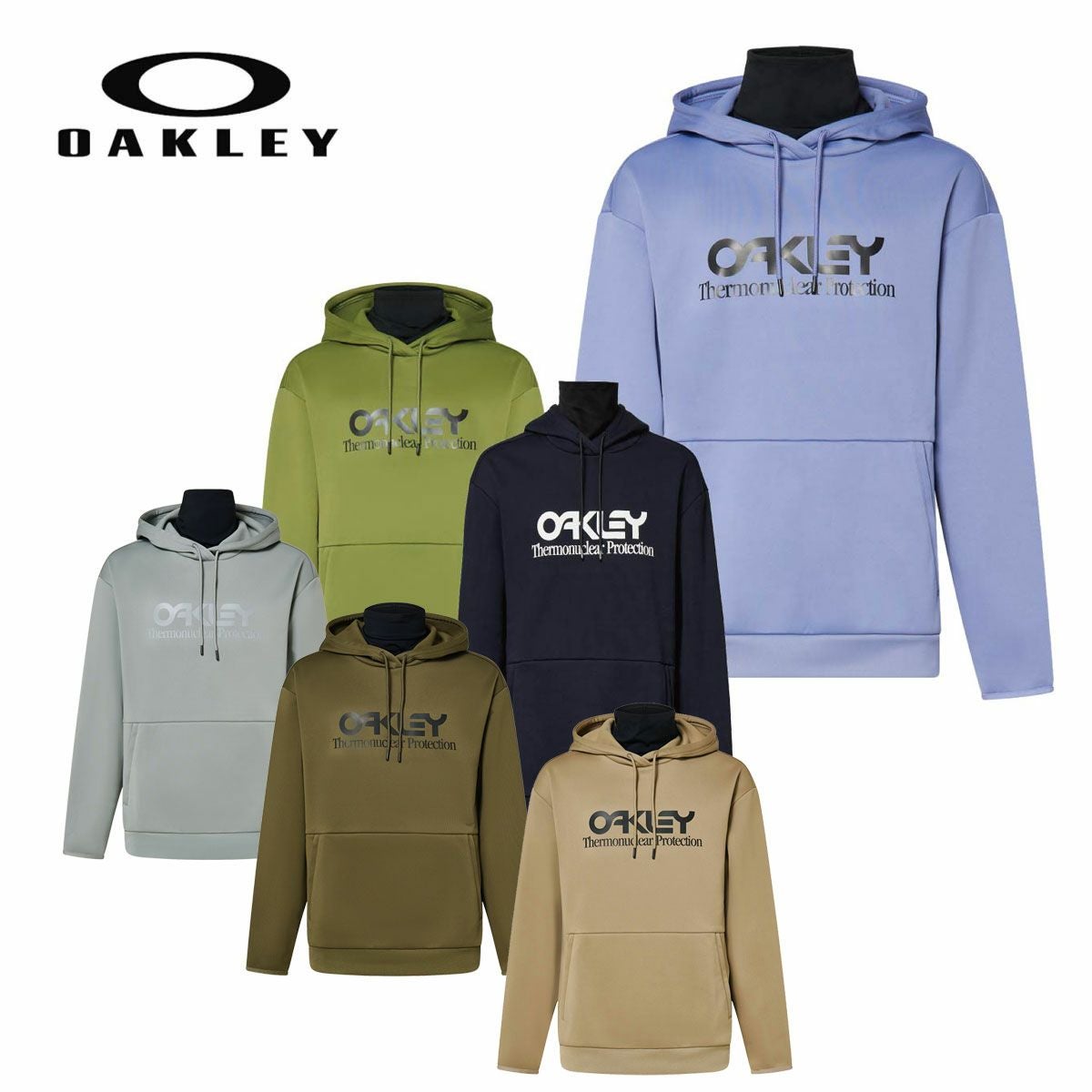 00s OAKLEY オークリー 肉厚 パーカー ネオングリーンロゴ Y2K OAKLEY（オークリー） 00s Y2K archive バイカラー ジップアップ