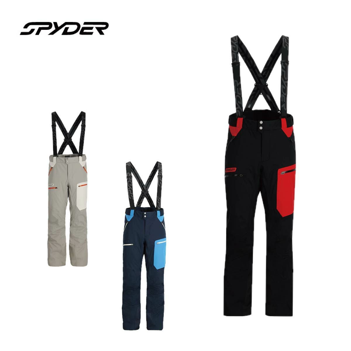 【高機能】US SPYDER スパイダー スキー スノーボード ビブパンツ S スパイダー SPYDER スノーウェア SANCTION SHELL BIB PANT 22-23