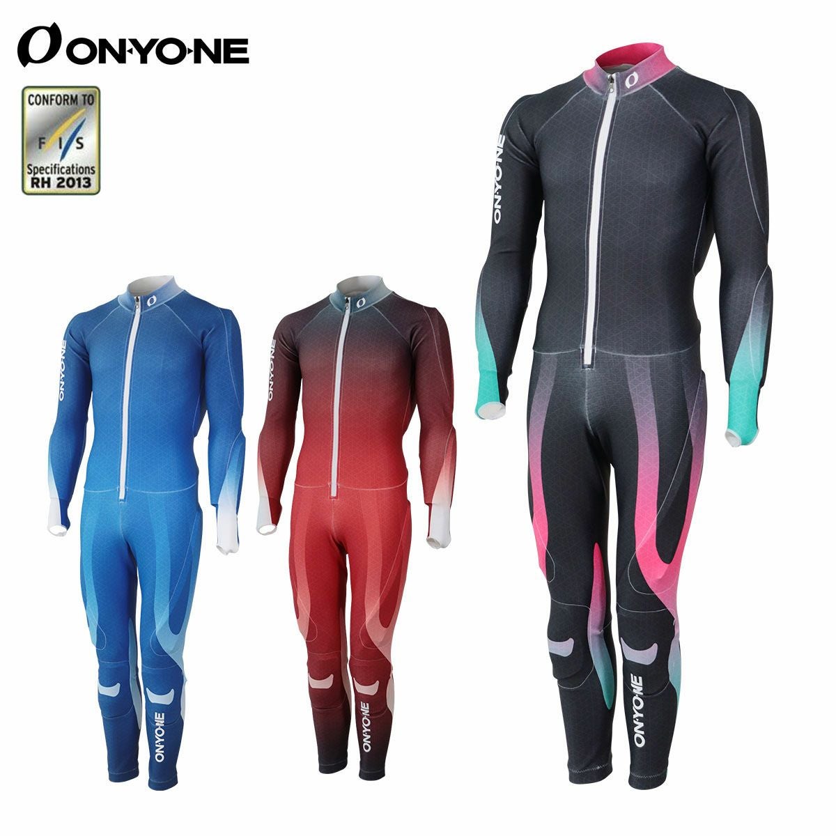 オンヨネ ONYONEレーシングワンピース160㎝ Sサイズ ブルー イエロー オンヨネ（ONYONE） デモ チーム スキーウェア Mサイズ ネイビー