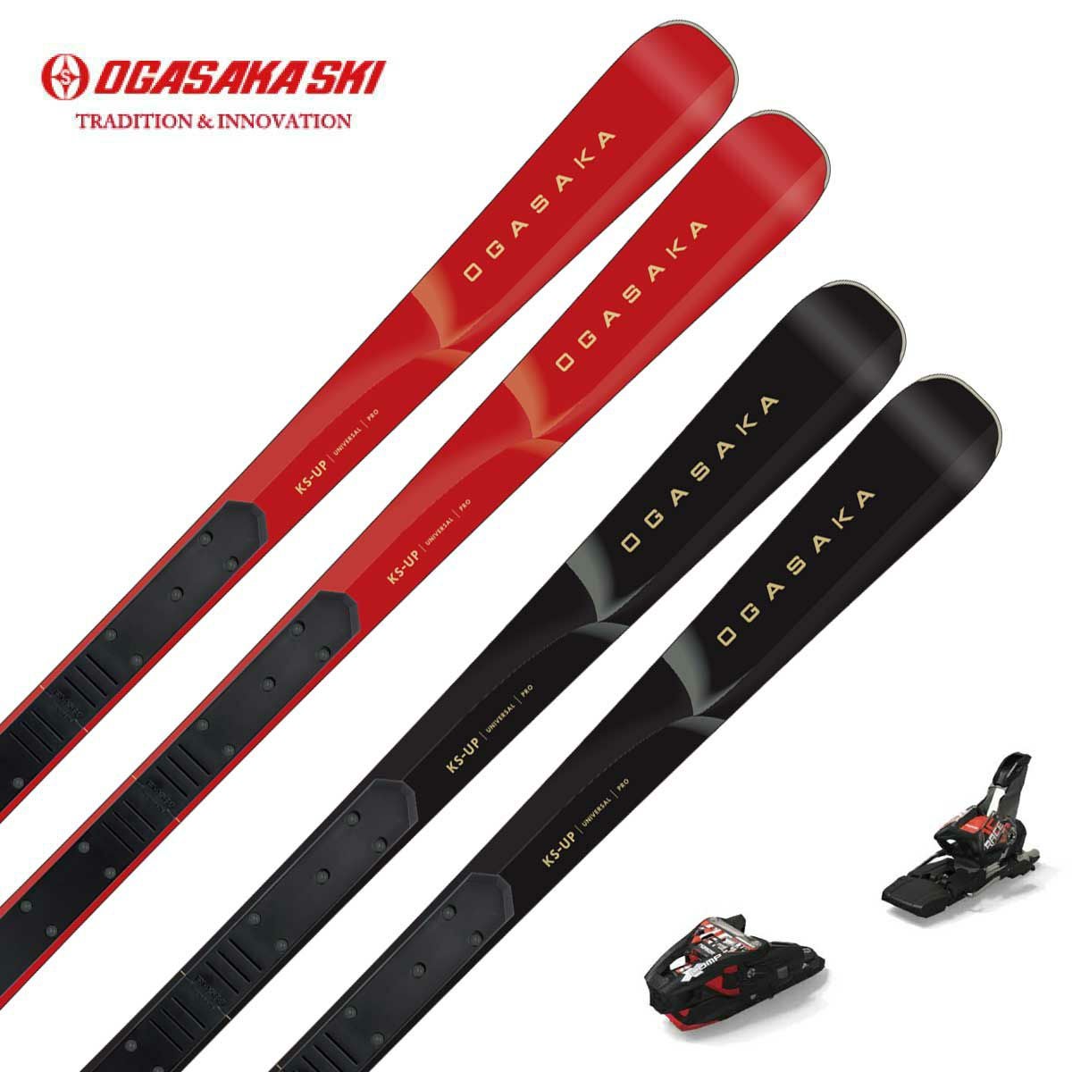 オガサカ 165㎝ スキー3点セット AZ-15 ブラックエディション スキー板 ストック付き OGASAKA 黒×赤 スキー板 スキー 大人サイズ 札幌市 西区 西野店 OGASAKA オガサカ スキー板 メンズ レディース＜2026＞KEO'S