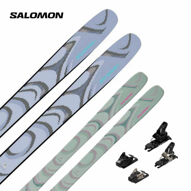 SALOMON �T������ �X�L�[�� �����Y ���f�B�[�X��2026��QST 100 COSMIC SKY[L47421000] / ICEBERG GREEN[L47826000] + �A�g�~�b�N STRIVE 12 GW �r���f�B���O �Z�b�g ��t����