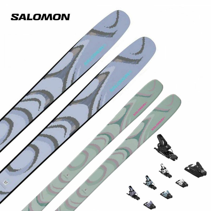 SALOMON �T������ �X�L�[�� �����Y ���f�B�[�X��2026��QST 100 COSMIC SKY[L47421000] / ICEBERG GREEN[L47826000] + �T������ STRIVE 12 GW �r���f�B���O �Z�b�g ��t����