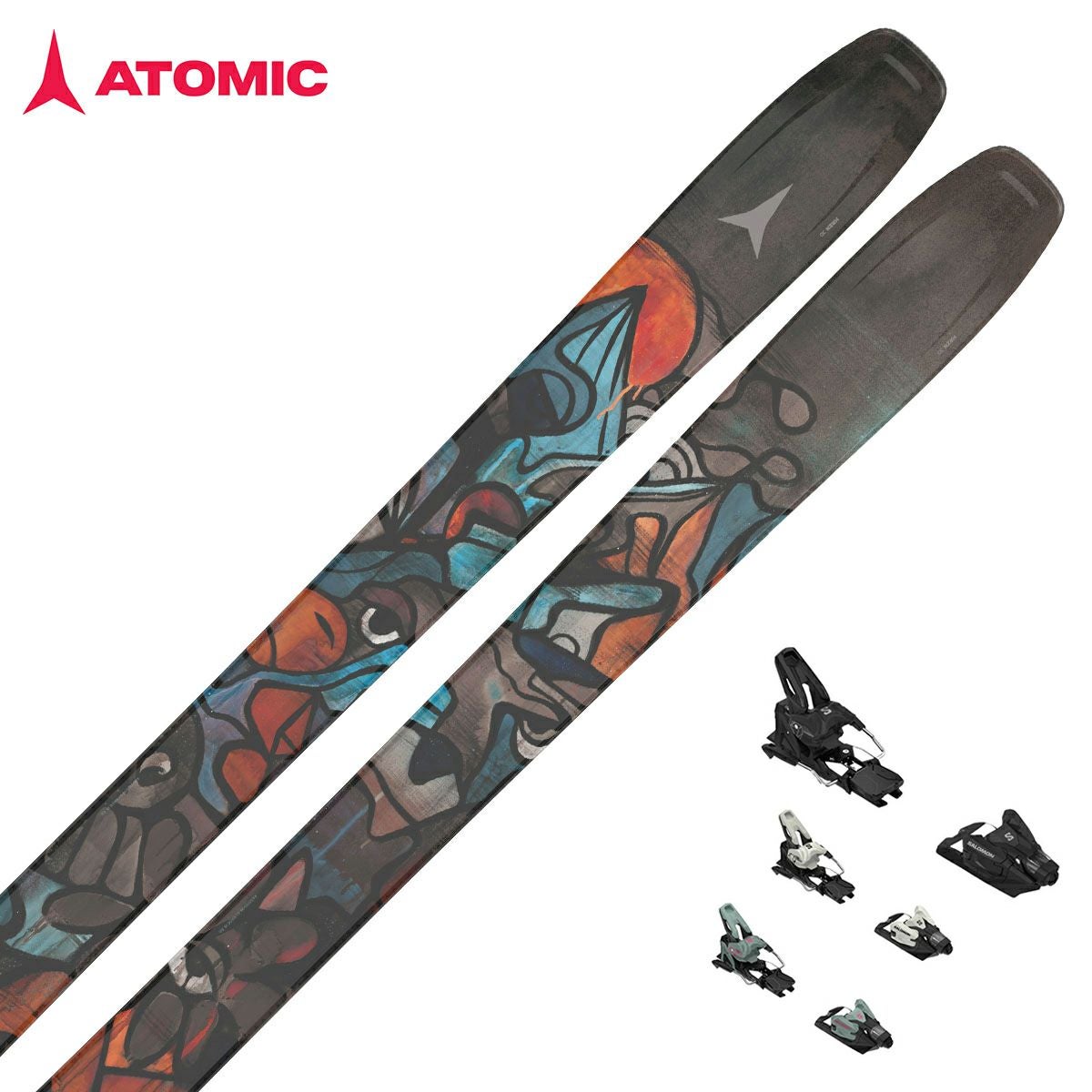 ss1906　アトミック　カービングスキー　3点セット　155cm　青系　ATOMIC　ノマド　ブルームーン　NOMAD　BLUE MOON　ブルー系　板　ビンディング　ストック　スキーセット ss1906 アトミック カービングスキー 3点セット 155cm 青系 ATOMIC