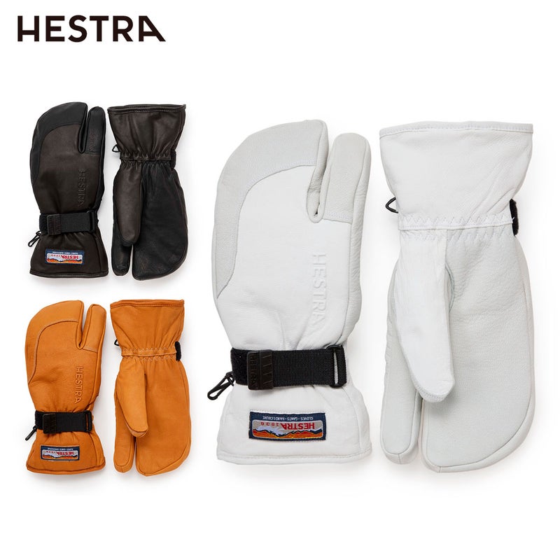 HESTRA �w�X�g�� �X�L�[�O���[�u �����Y ���f�B�[�X��2027��30872 / 3-Finger Full Leather