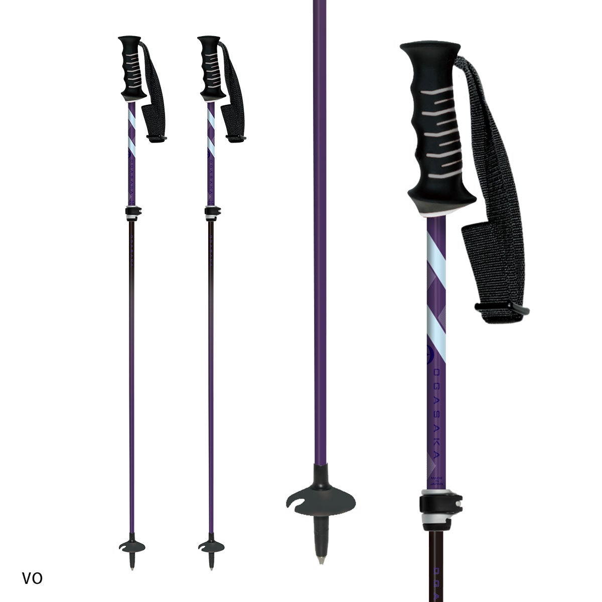 OGASAKA スキー用ポール LC-FS/BLK 95cm~120cm 早期予約】OGASAKA オガサカ スキーポール ストック メンズ レディース