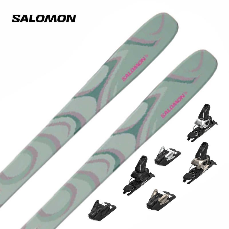 SALOMON �T������ �X�L�[�� �����Y ���f�B�[�X��2026��QST 100 ICEBERG GREEN[L47826000] + ��27��ATOMIC STRIVE 12 GW �r���f�B���O �Z�b�g ��t����