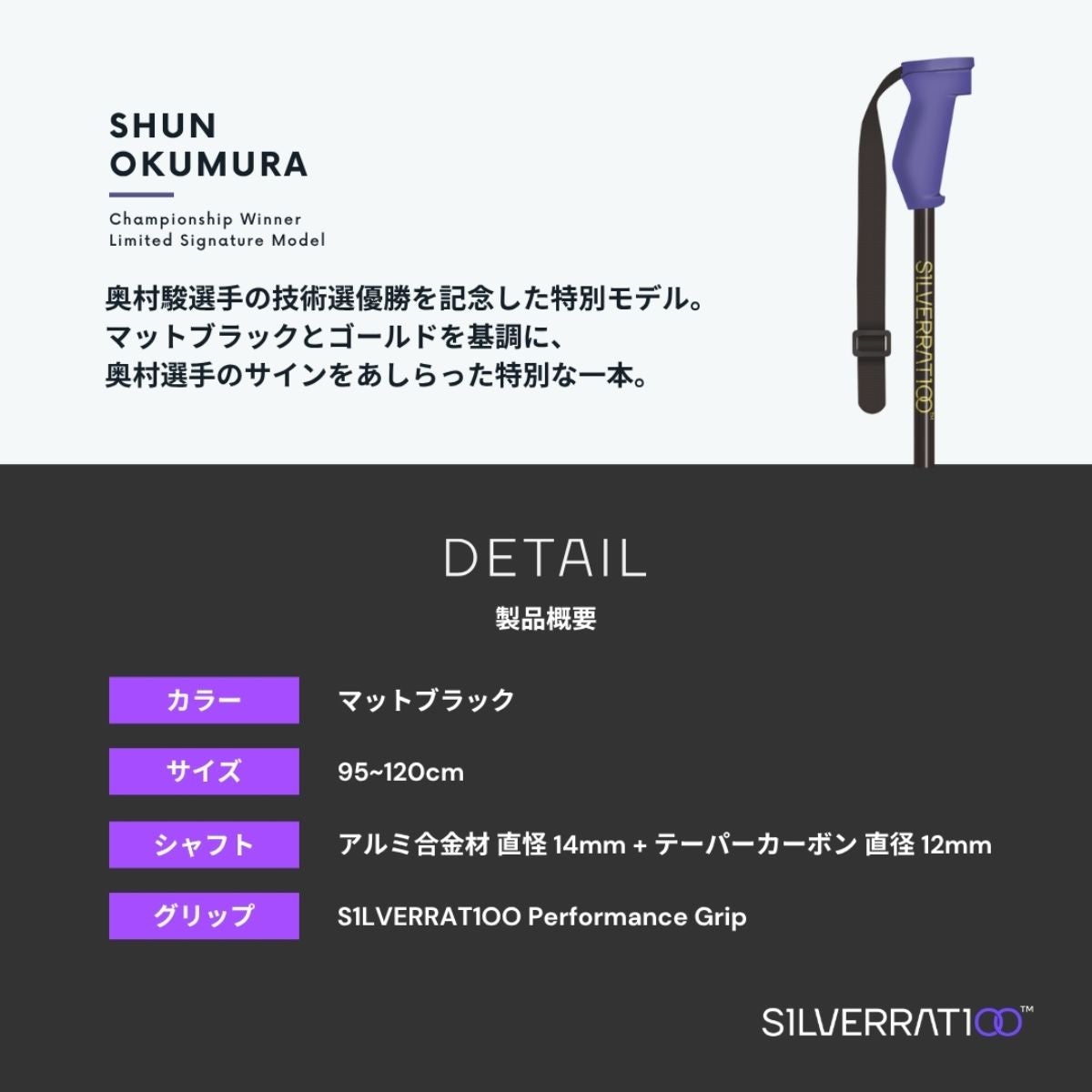 S1LVERRAT1OO シルバーラティオ スキー ポール ストック＜2027